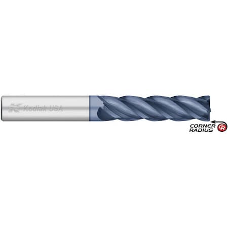 3/8 VI Pro 4 Flute Carbide Endmill Long ALCRO-MAX W/Corner Radius